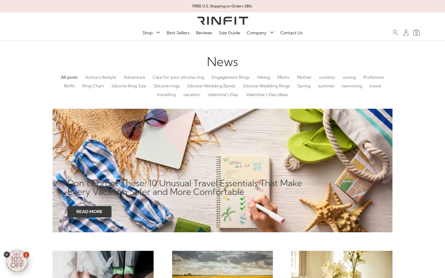 Rinfit blog hub — current state